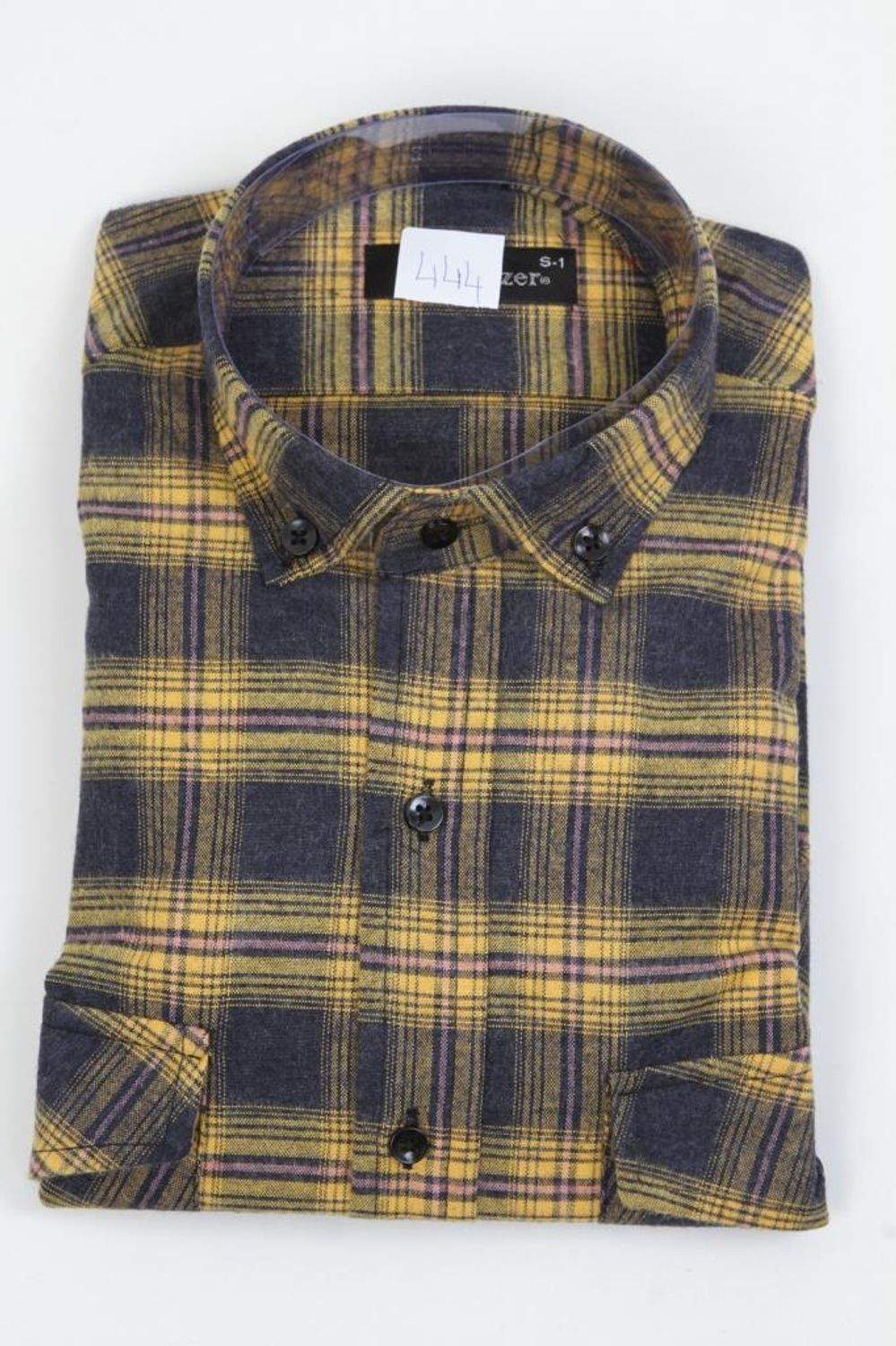 قميص هيباتو من الصوف بجيب مزدوج مخطط - أصفر