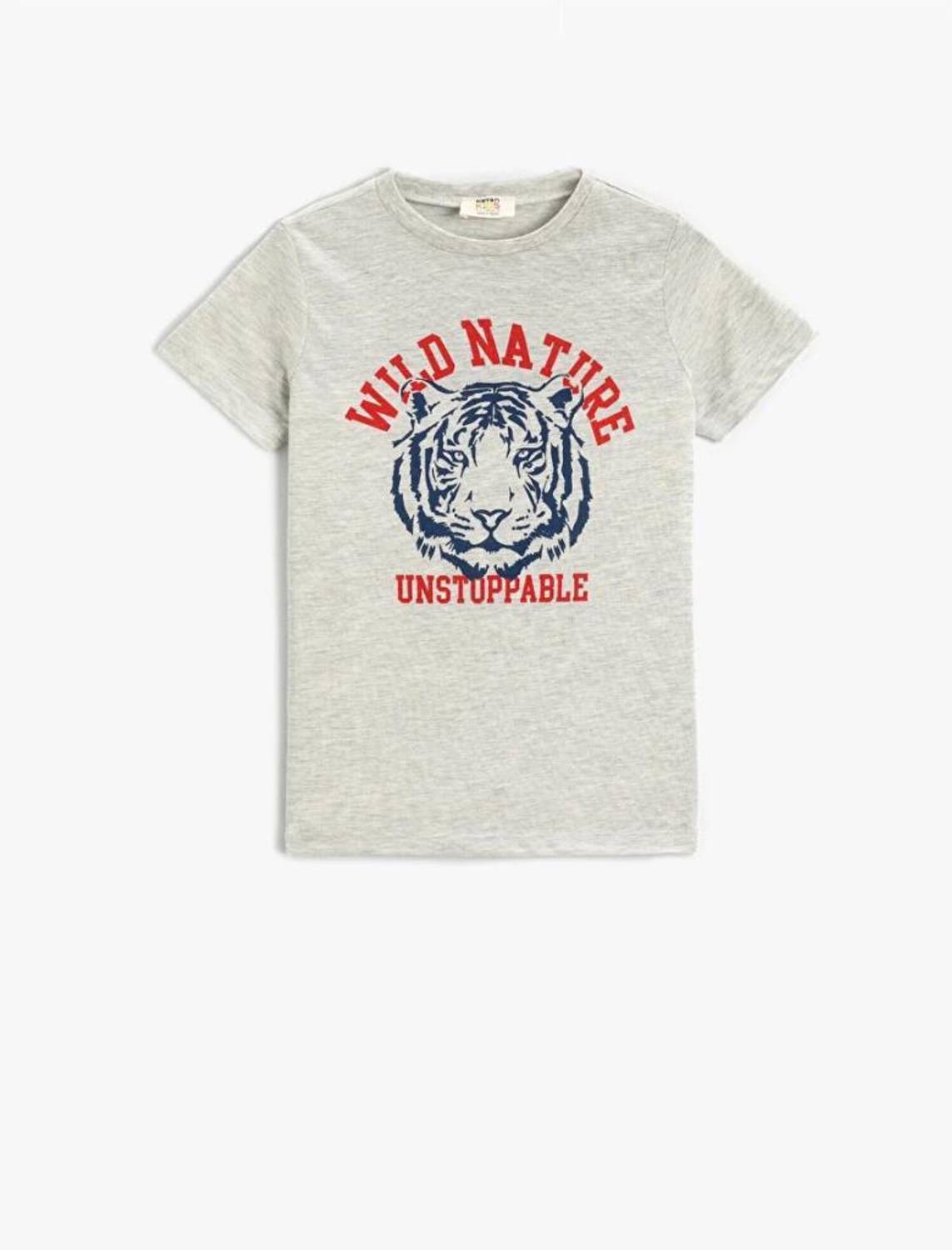 تي شيرت قطن بأكمام قصيرة مطبوع عليه نمر بوي من القطن