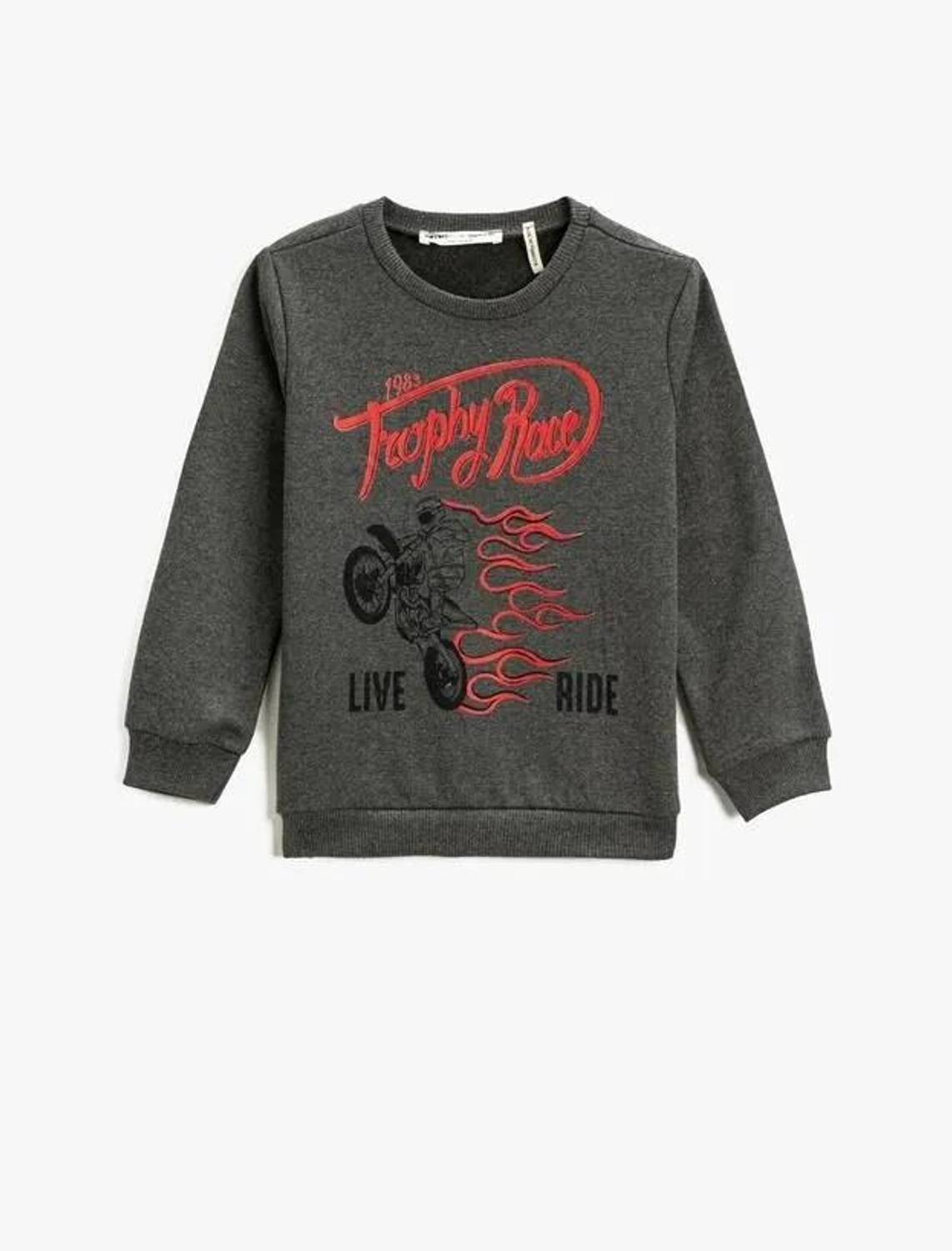 Koton Boys Sweatshirt Long Sleeve Printed Crew Neck