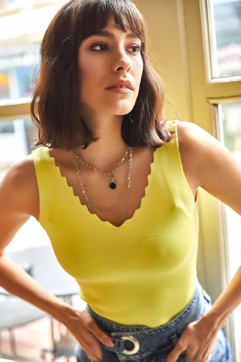 طوق سلم هيباتو قصير - أصفر