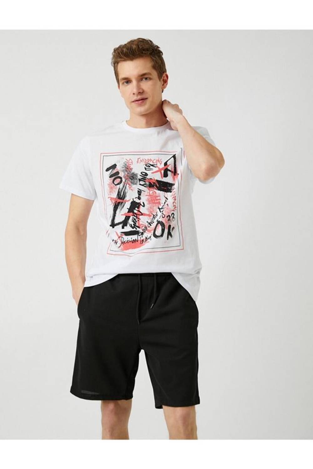 Koton Men's Standard Fit Printed T-Shirt