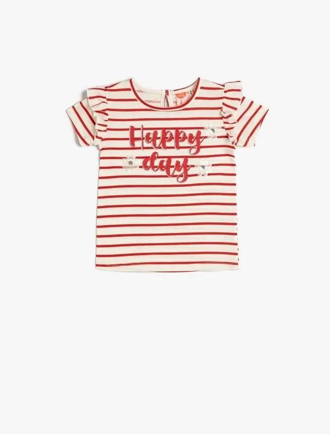 Koton Girl's Shoulder Frilly T-Shirt