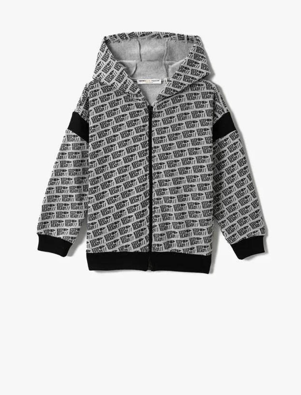 Koton Erkek Çocuk Fermuarlı Kapüşonlu Sweatshirt Baskılı