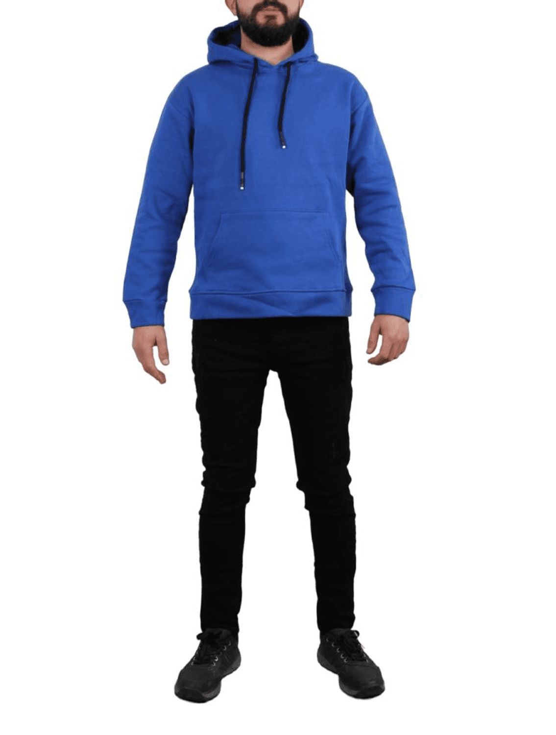 هيباتو هودي بثلاثة خيوط مرتفعة - عرق مستقيم - أزرق