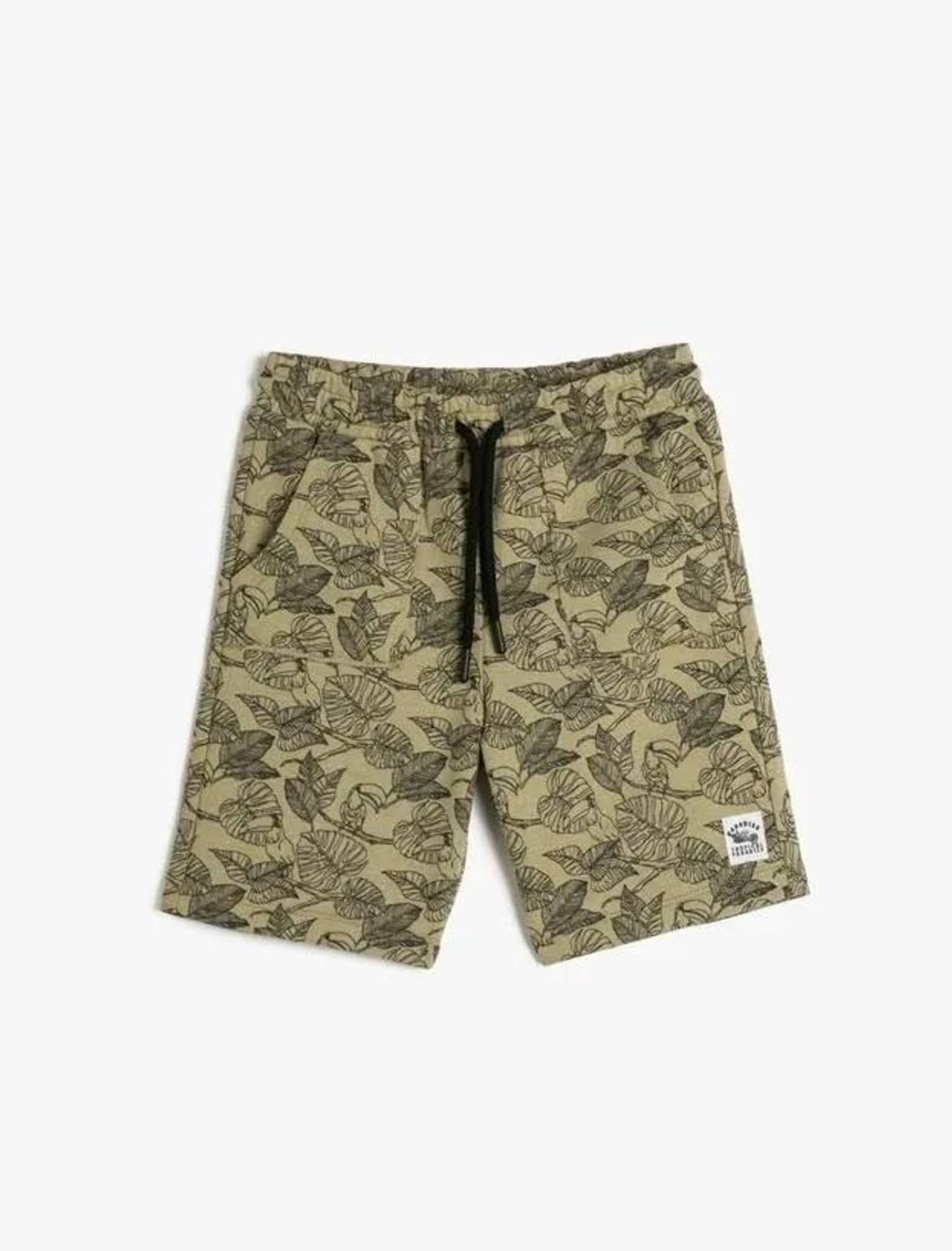 Koton Erkek Çocuk Şort Beli Bağlamalı Baskılı Cepli