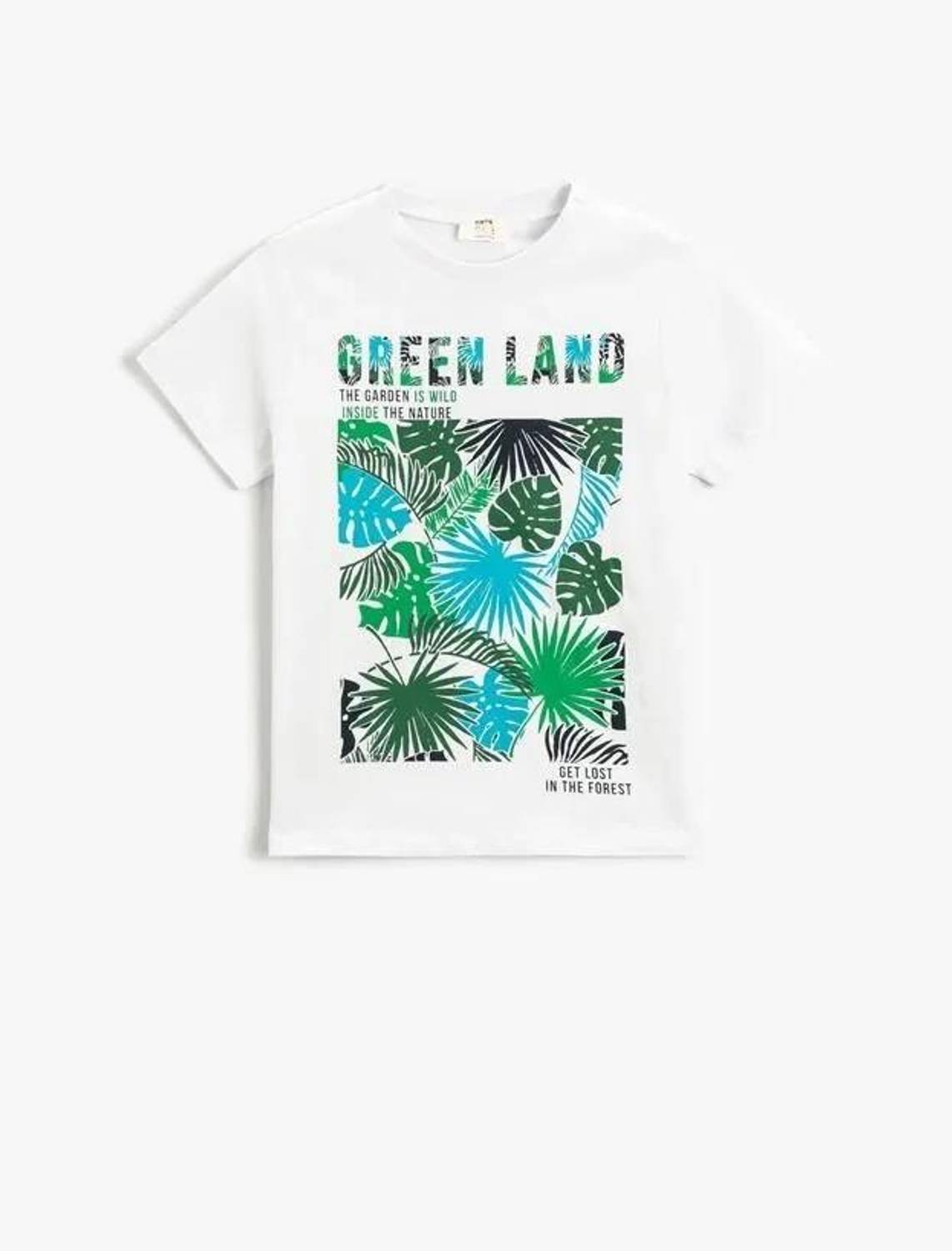 Koton Erkek Çocuk Baskılı Kısa Kollu Tişört Bisiklet Yaka Pamuklu