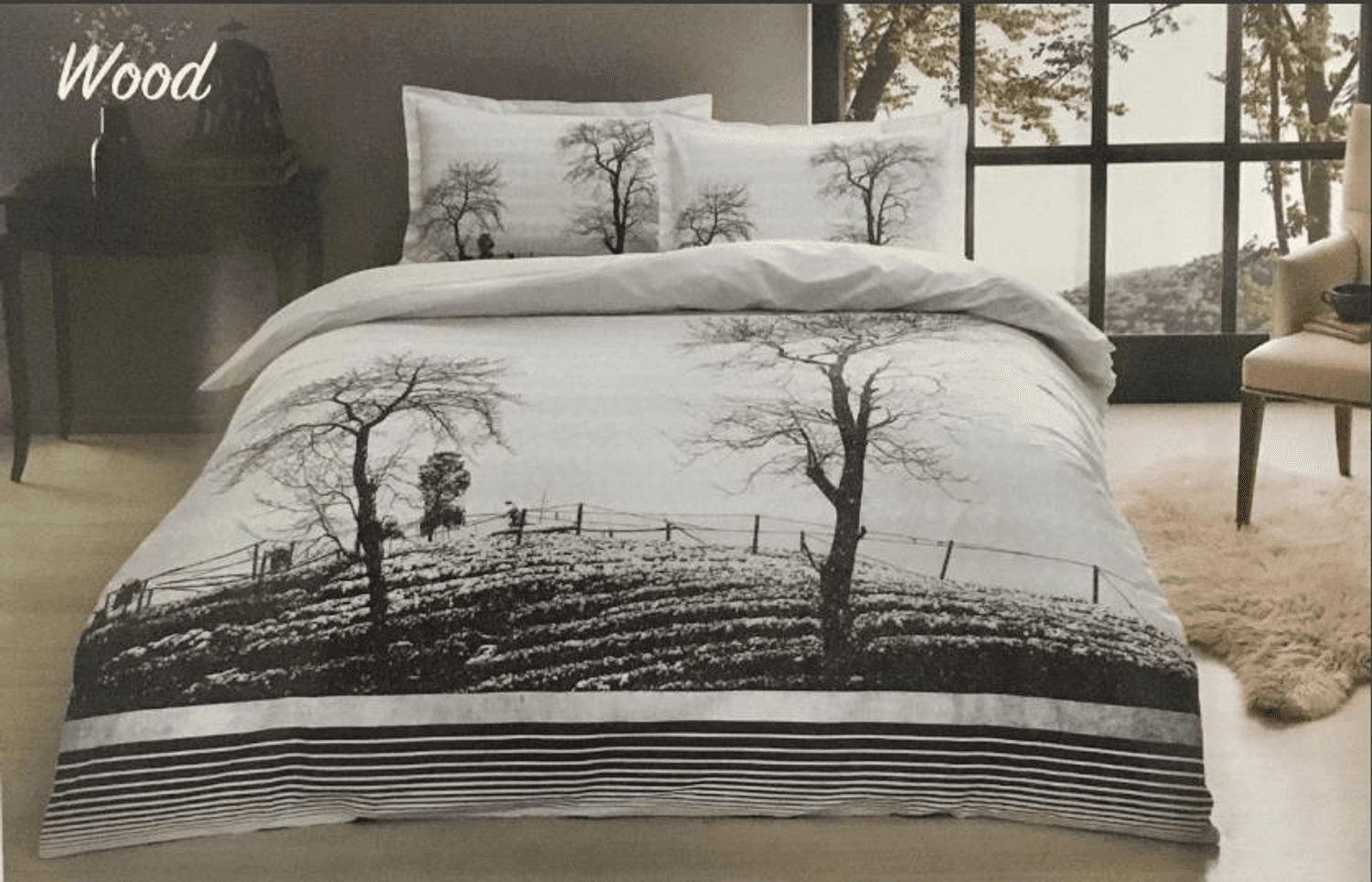 Özdilek Çift Kişilik Ranforce Nevresim Takımı Mor Wood