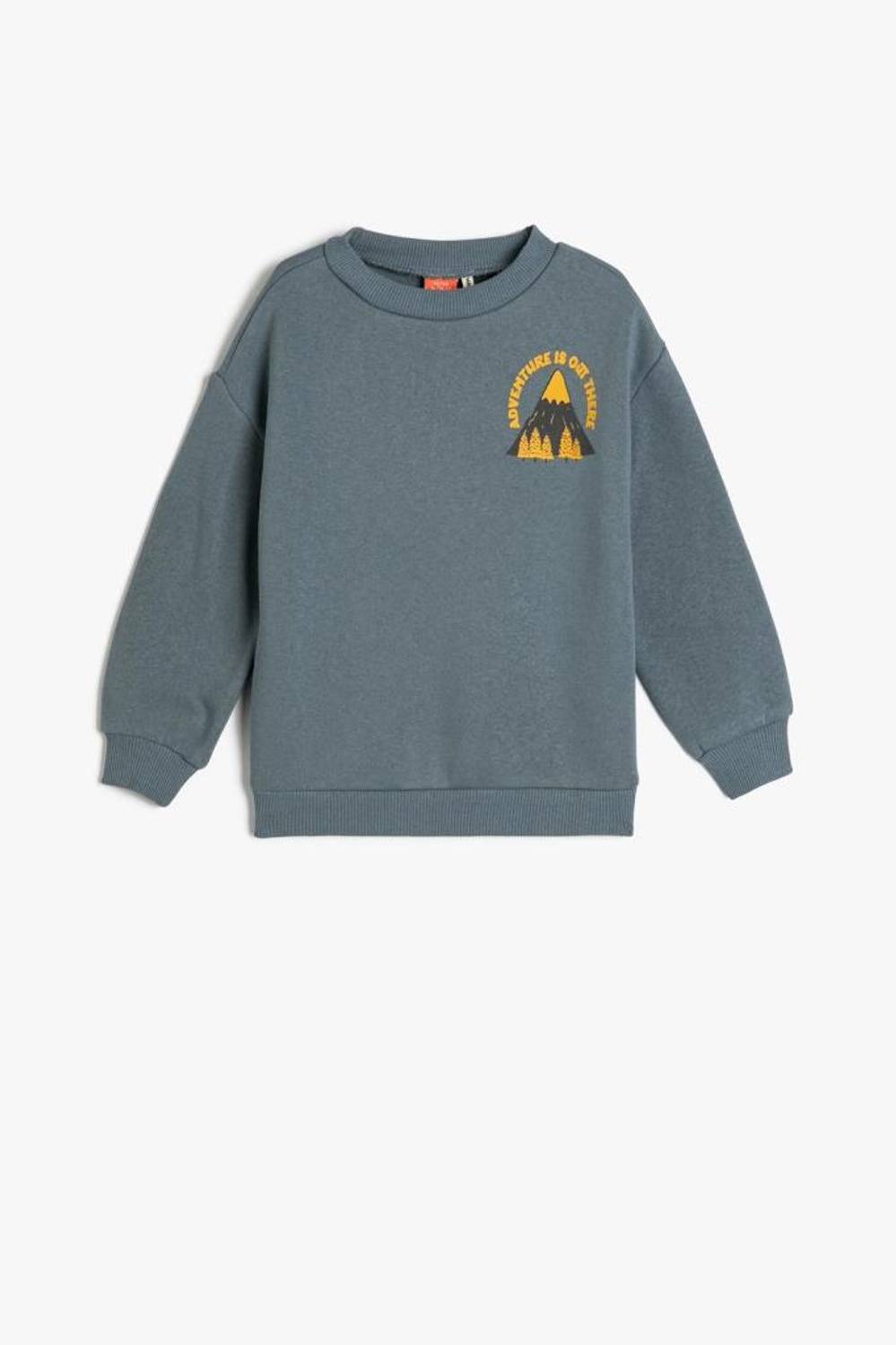 Koton Baby Boy Sweatshirt Long Sleeve Crew Neck Print Detailed Ribbon