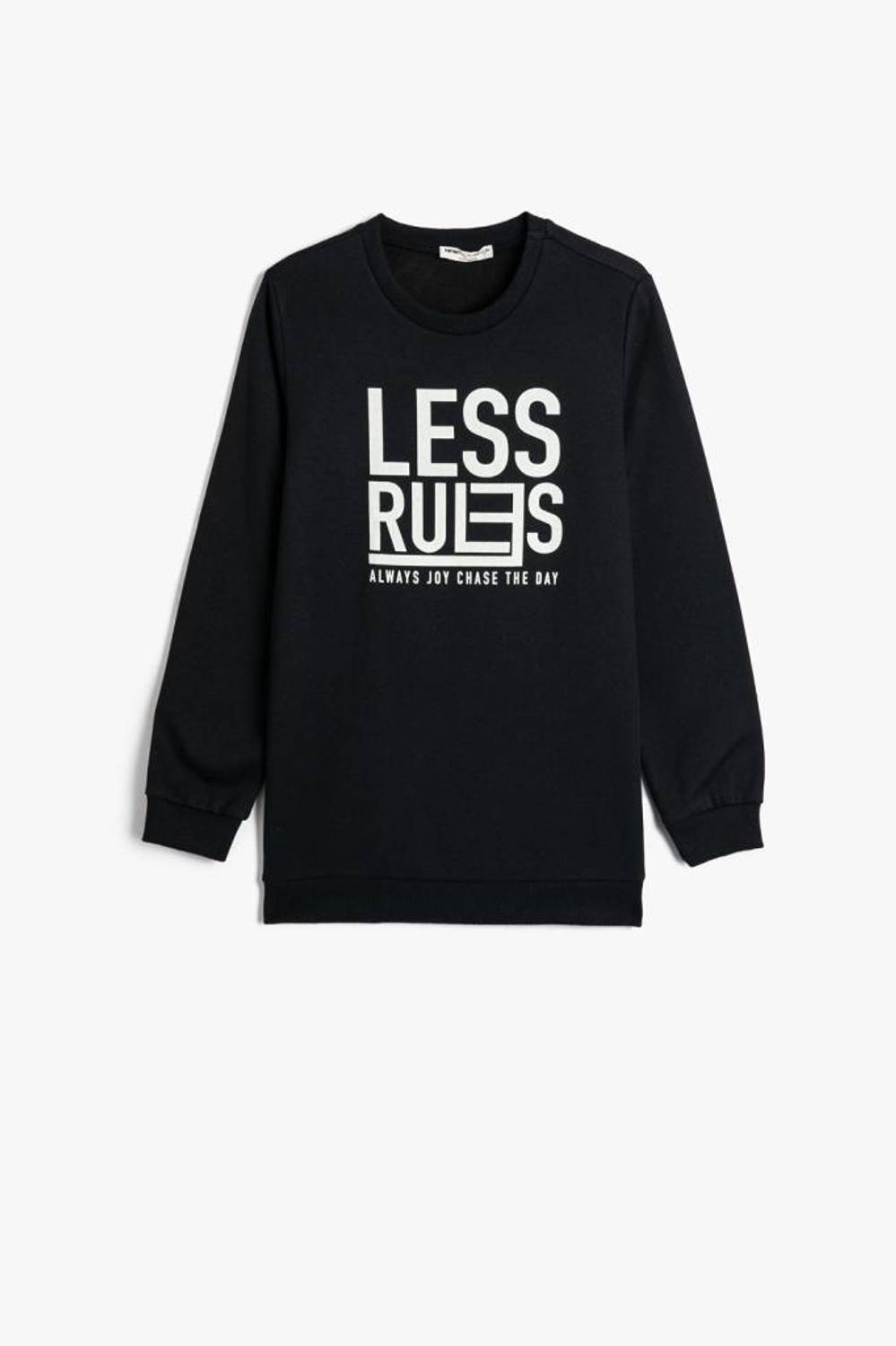 Koton Erkek Çocuk Sweatshirt Uzun Kollu Bisiklet Yaka Slogan Temalı Baskı Detaylı Şardonlu