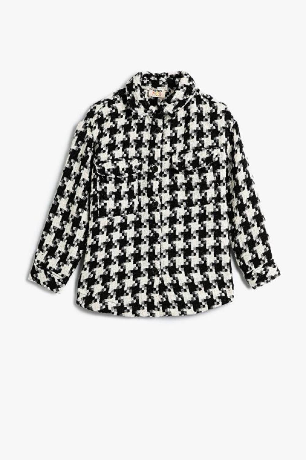 Сорочка для дівчаток Koton, чорна, 5-14 років, з акрилу, бавовни, поліестеру, металу, стильний верхній одяг для святкових подій