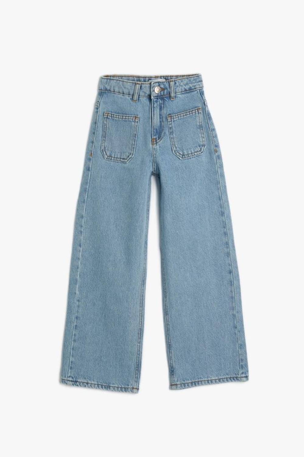 Koton Kız Çocuk İspanyol Paça Kot Pantolon Cep Detaylı Normal Bel - Flare Jean