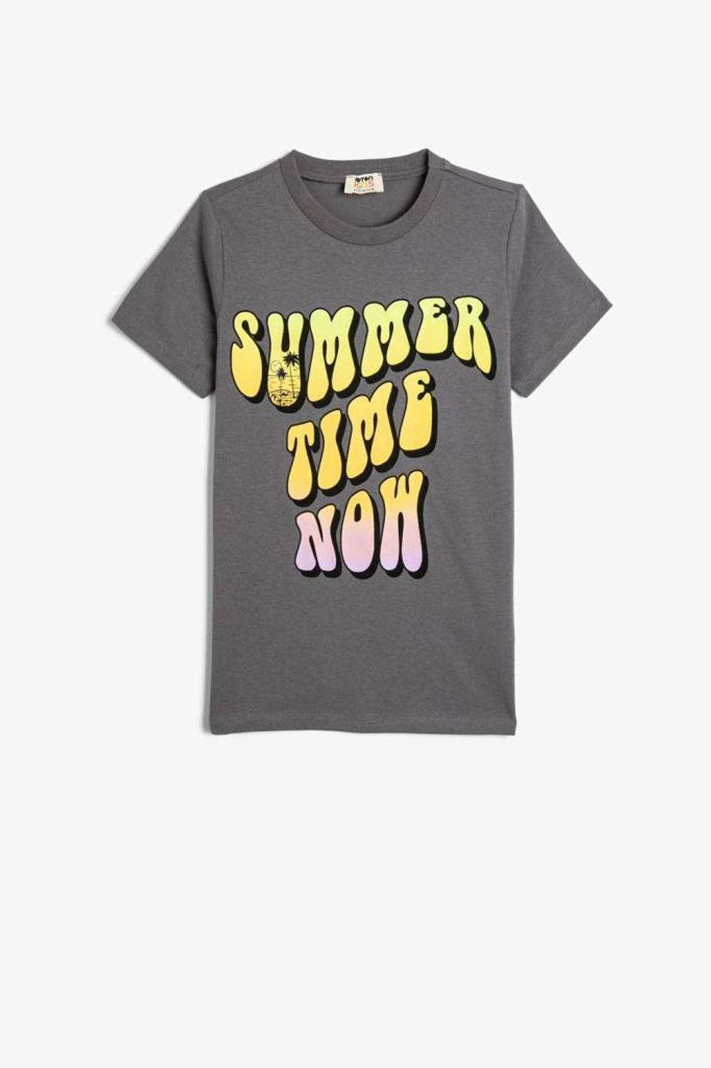 Koton Boy's T-Shirt Slogan Printed Short Sleeve Crew Neck Cotton