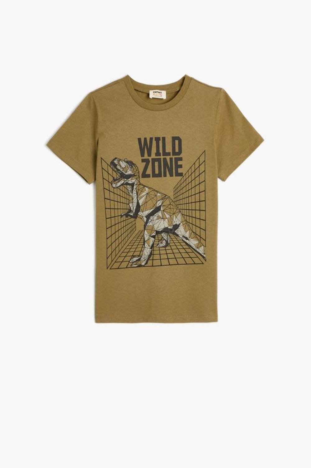 Koton Boy's Dinosaur T-Shirt Short Sleeve Crew Neck Cotton