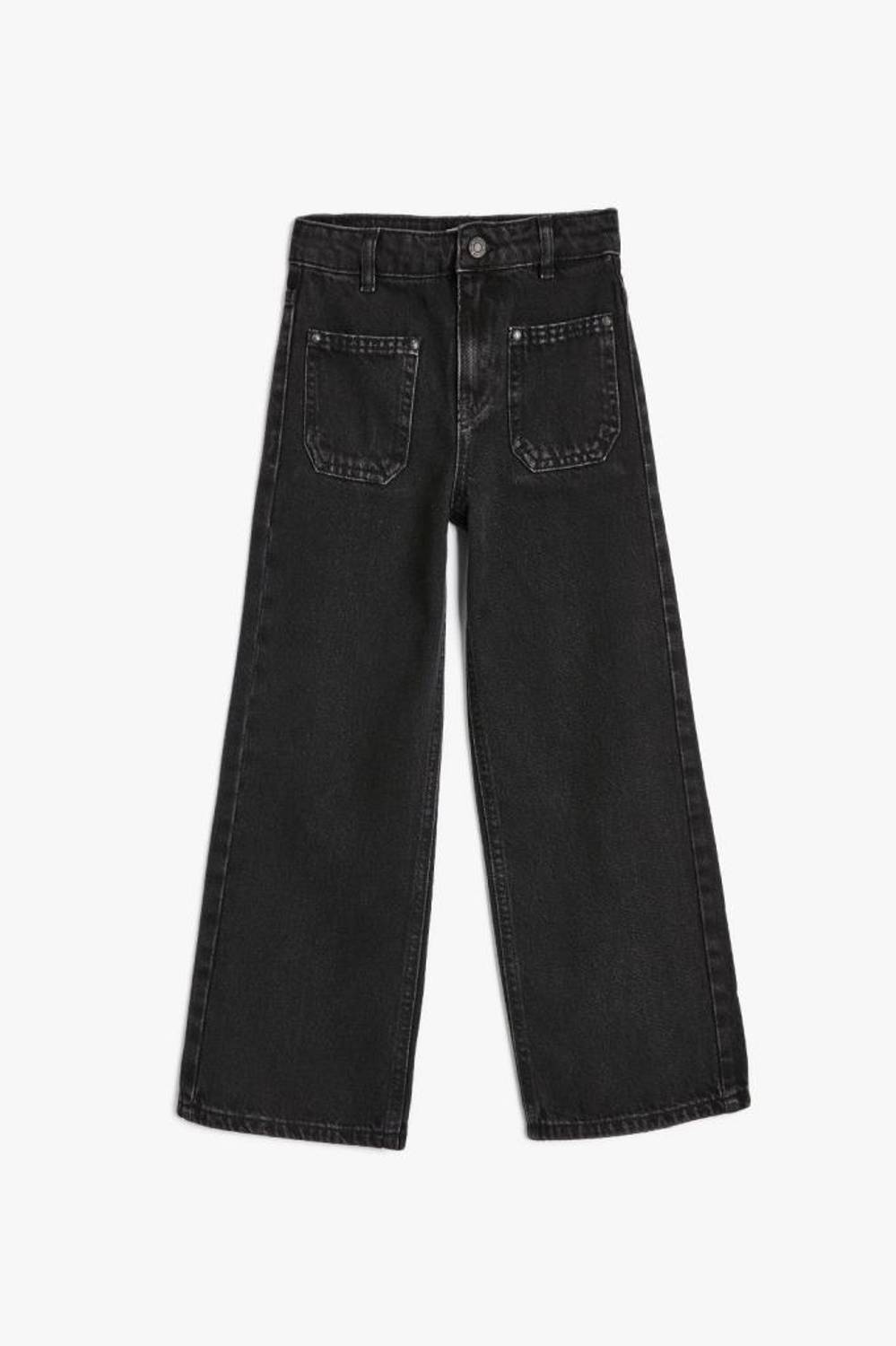 Koton Girl's Flare Leg Denim Trousers with Pocket Detail Normal Waist - Flare Jean