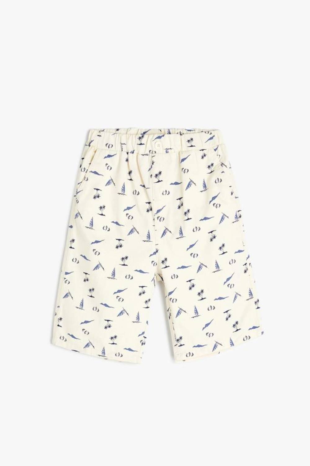 شورت تشينو للأولاد من كوتون بجيب على الخصر ونمط قطني