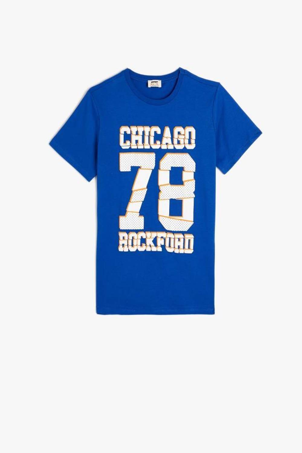 Koton Erkek Çocuk Tişört Kolej Baskılı Kısa Kollu Bisiklet Yaka Pamuklu