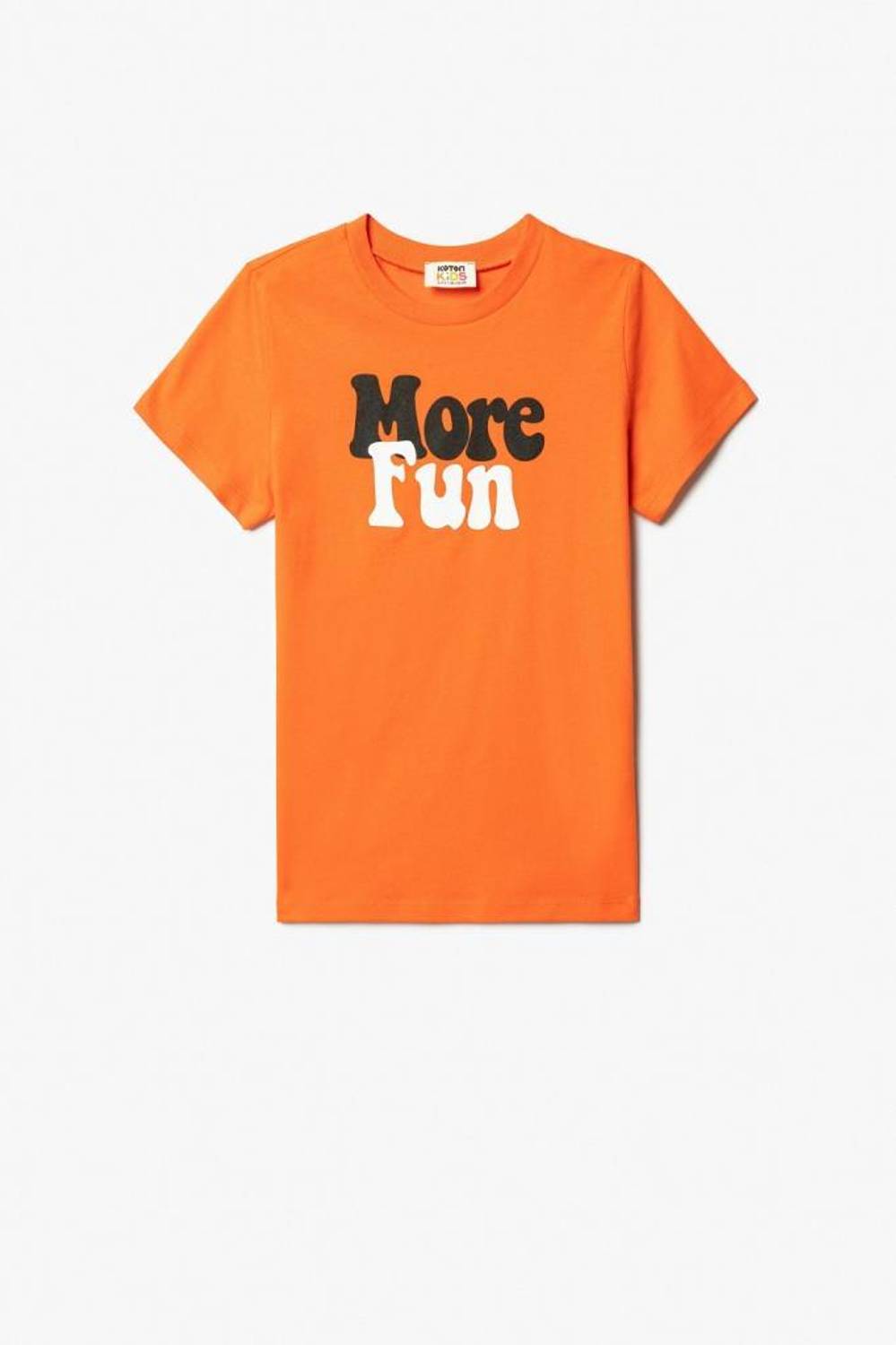 Boys' Short Sleeve Cotton T-Shirt with Leaf Print, Orange, Size 5-6 Years, Stylish and Comfortable for Play
