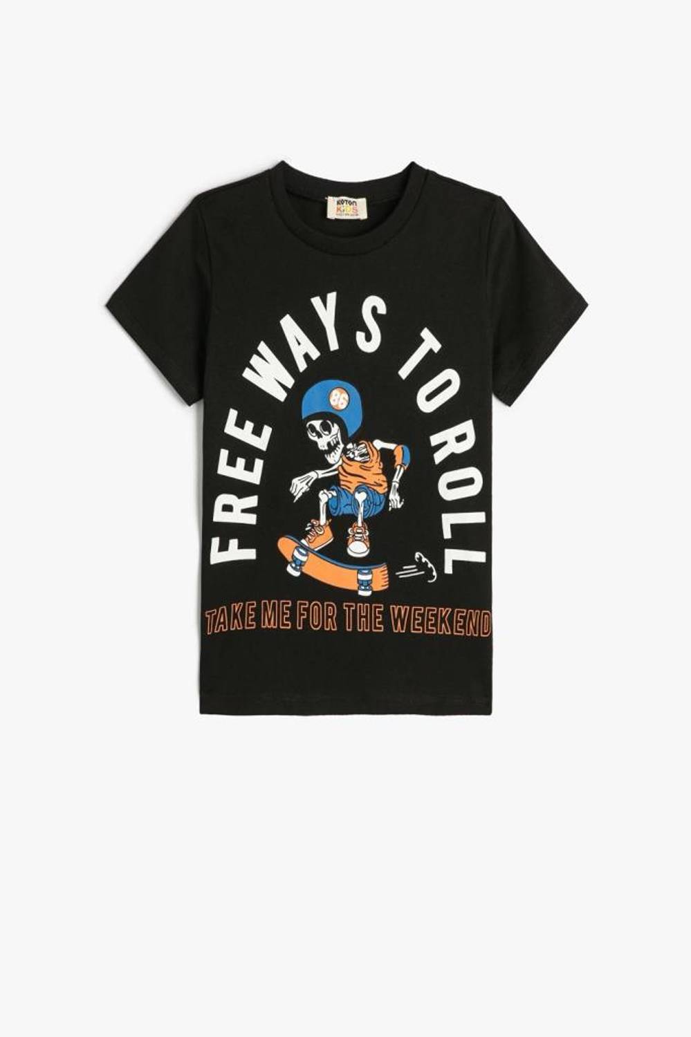 Футболка для хлопчиків з коротким рукавом, з принтом черепа, на бавовняному полотні, чорна, для активного відпочинку, розміри 4-10 років