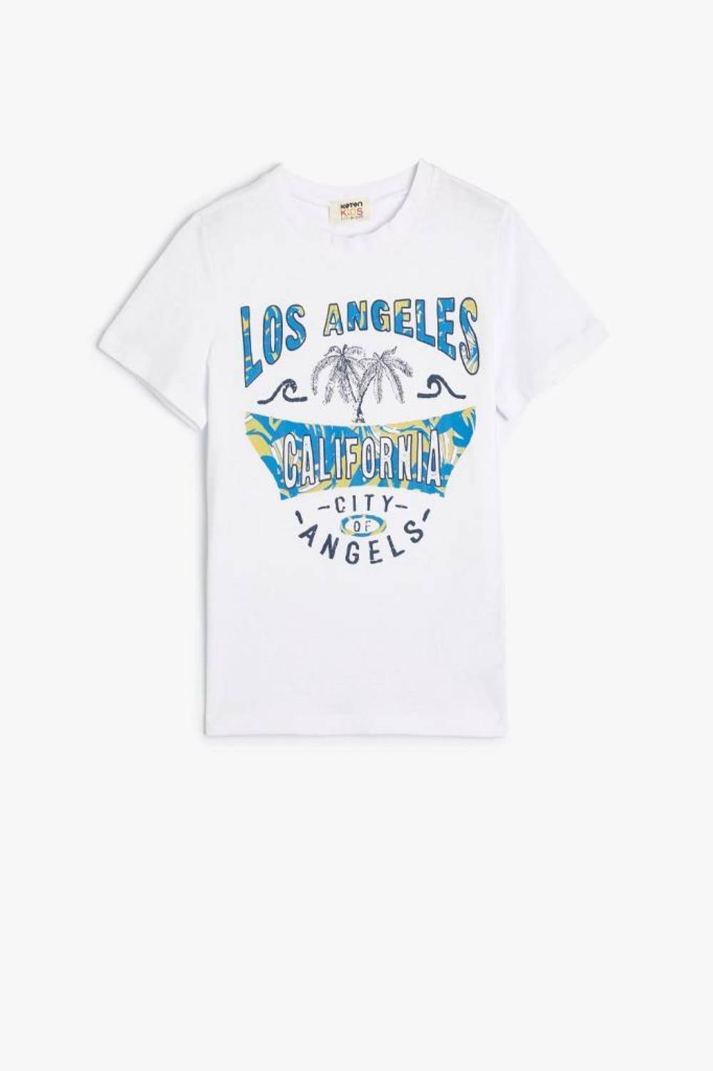 Cotton Short Sleeve Boys T-Shirt with City Print for Kids in White, Stylish and Sporty Design, Available in Multiple Sizes