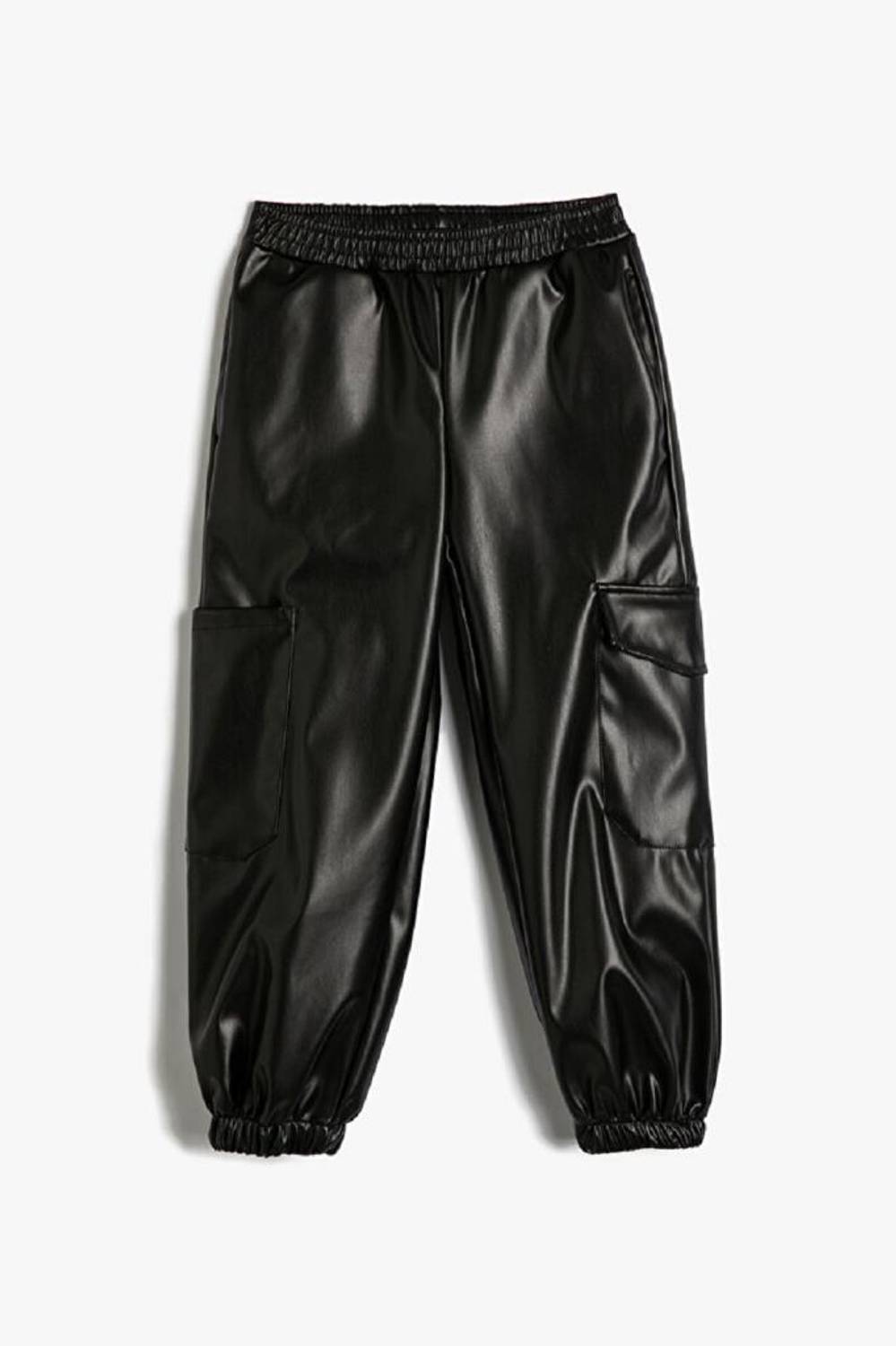 Штани для дівчаток Koton з 100% поліестеру, чорні, розміри: 4-5, 6-7, 7-8, 9-10, 11-12 років