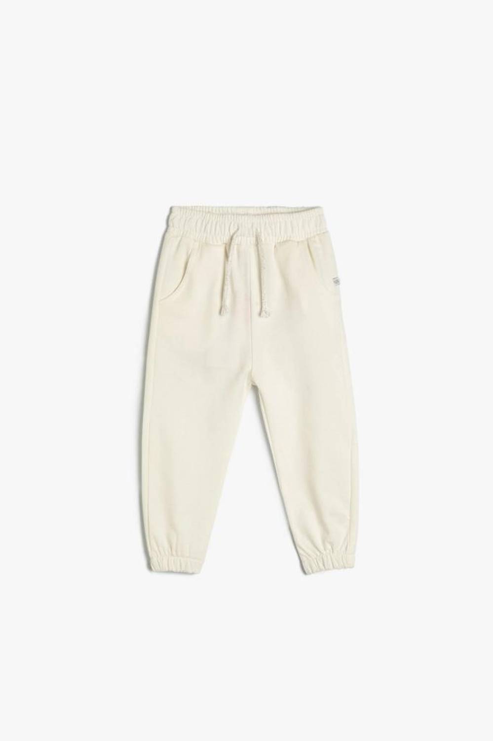 سروال جوجر أساسي للبنات من كوتون مع حزام مطاطي من القطن لون إكرو يناسب الأطفال في عمر 18-24 شهر و4-5 سنوات