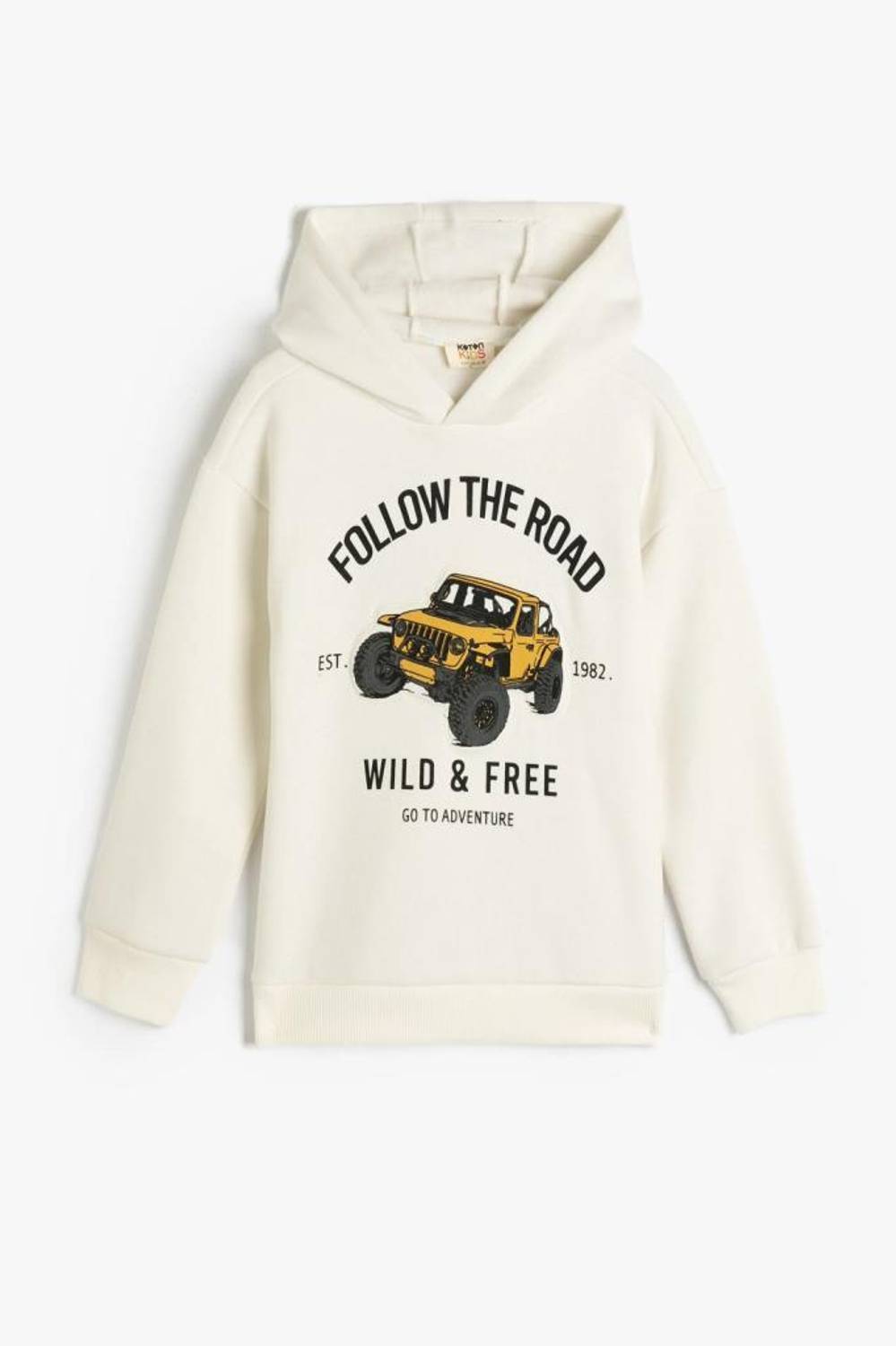 Koton Erkek Çocuk Kapşonlu Sweatshirt Uzun Kollu Baskı Detaylı Şardonlu