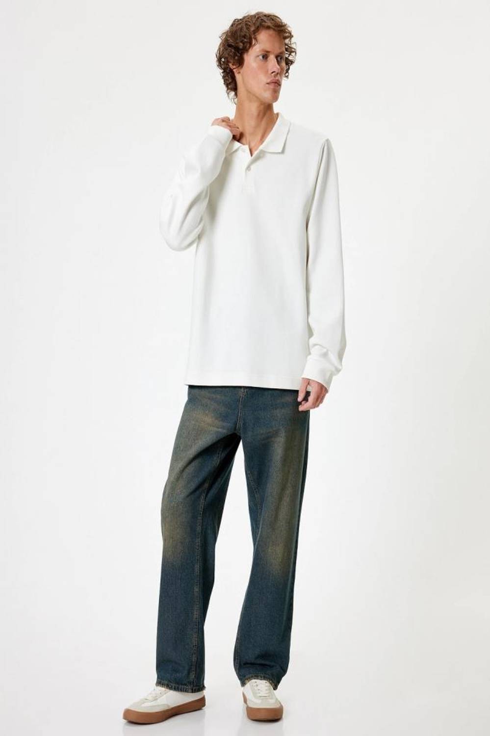 Светр з коміром-поло Koton на ґудзиках з бавовни, стильний і зручний для офісу та повсякденних образів