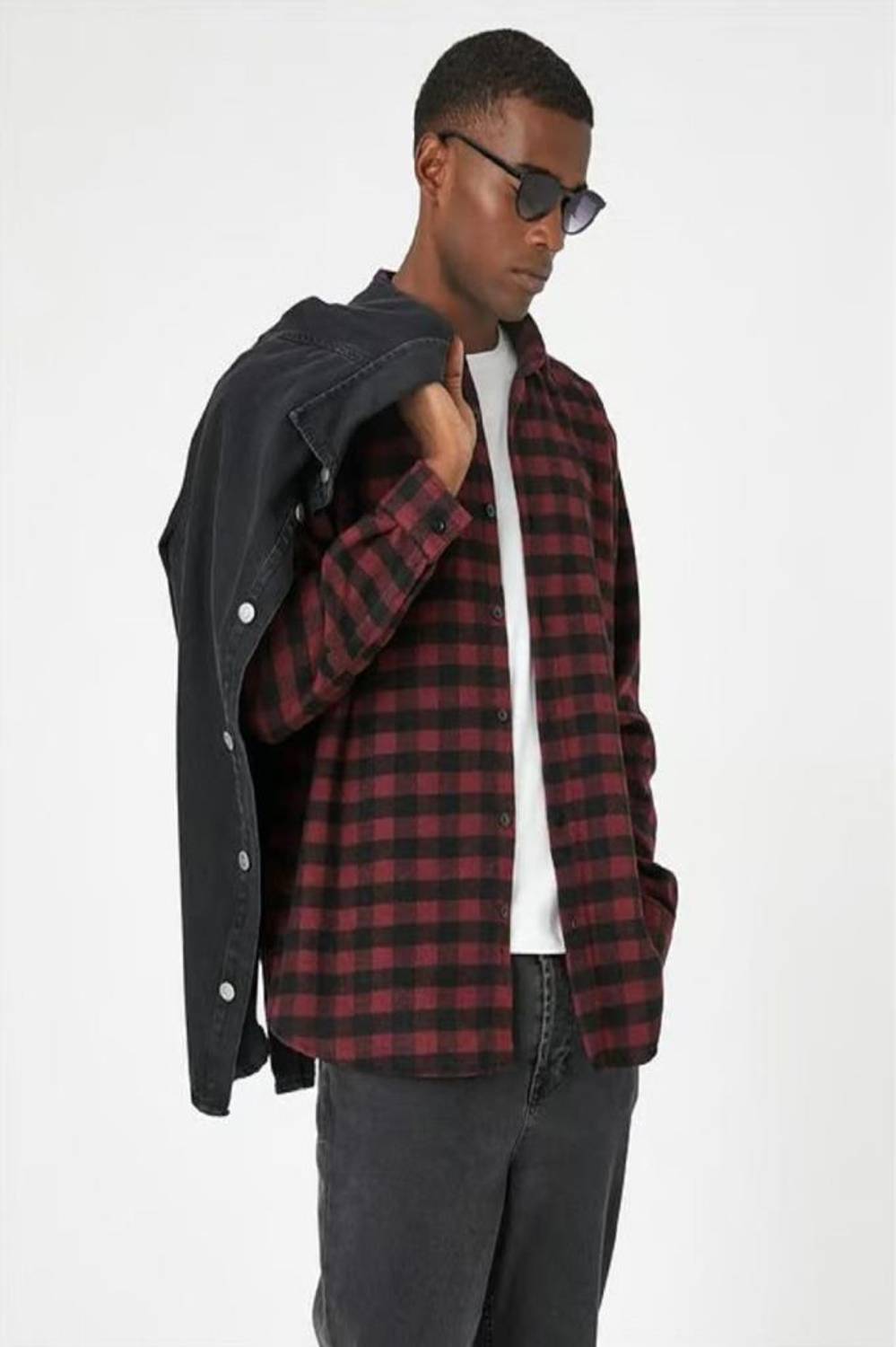 قميص كوتون الحطاب ذو مربعات للرجال