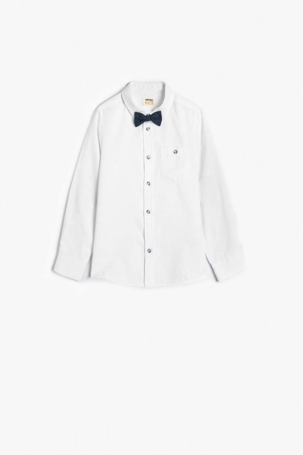 Koton Boy's Bow Tie Long Sleeve Shirt with Pocket Detail