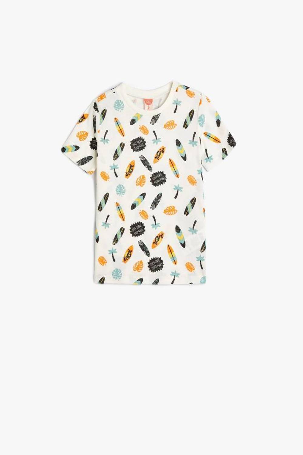 Koton Baby Boy T-Shirt Short Sleeve Crew Neck Surf Printed Cotton