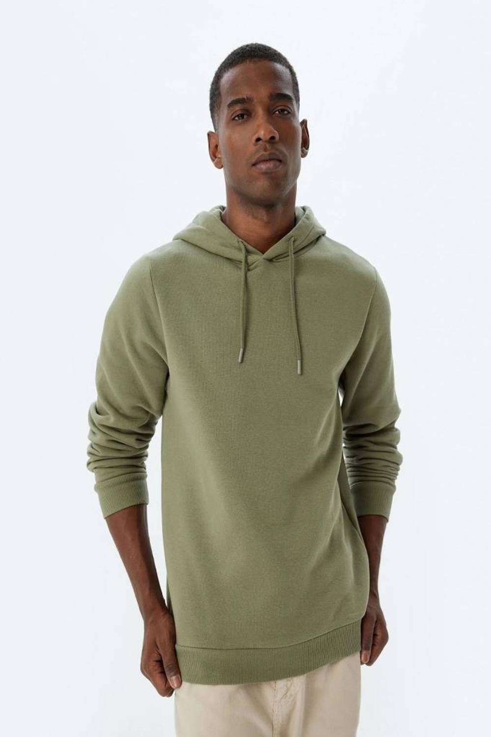 Koton Kapşonlu Sweatshirt Basic Pamuk Karışımlı