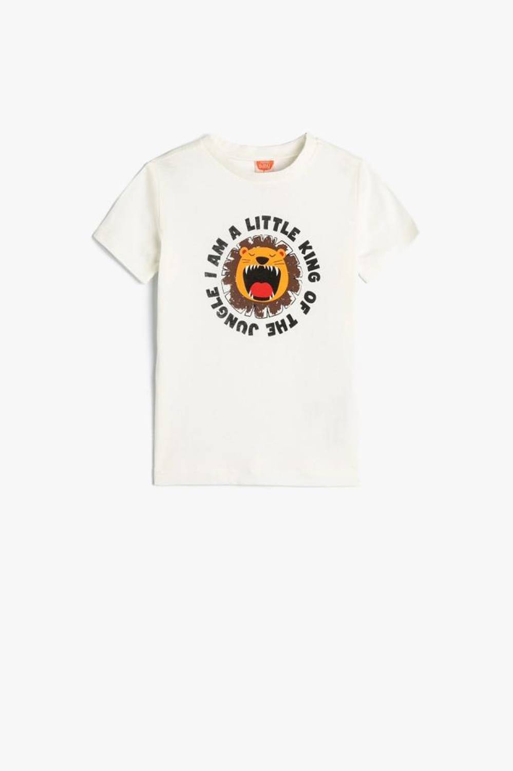 Koton Baby Boy Basic T-Shirt Short Sleeve Lion Printed Cotton