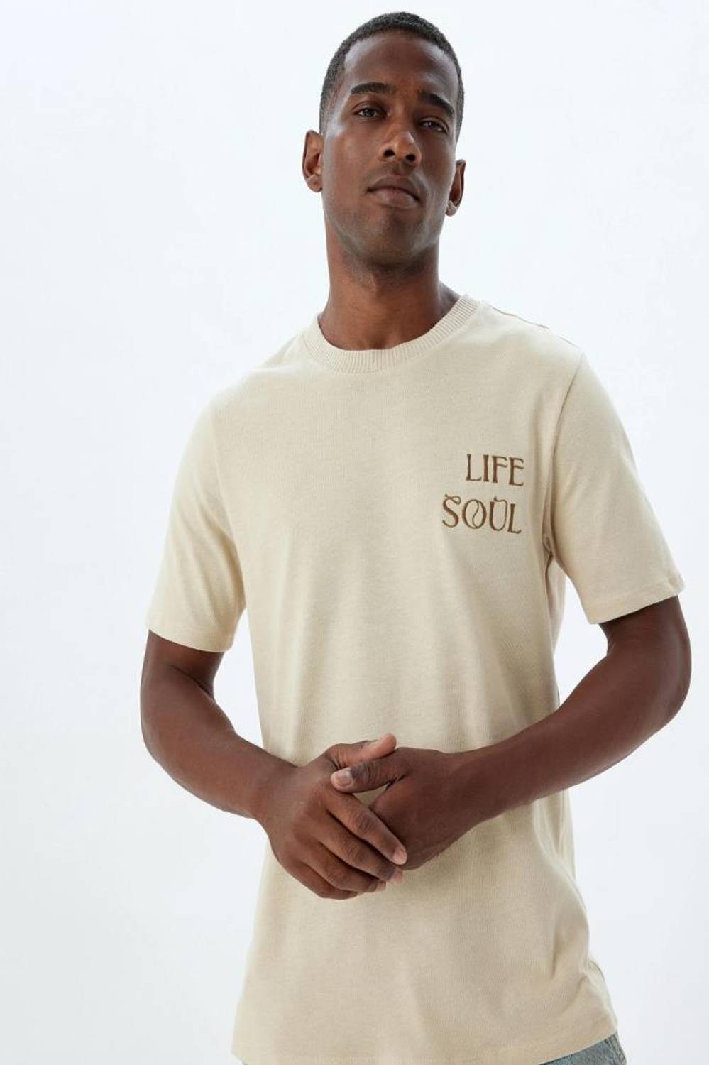 Koton Slogan Baskılı Tişört Bisiklet Yaka Kısa Kollu Pamuklu