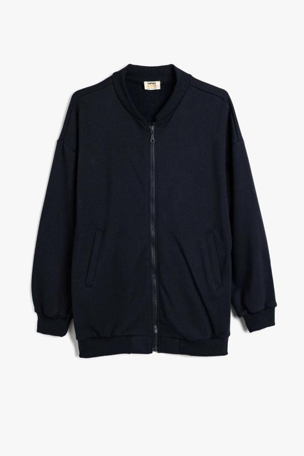 Світшот для дівчаток Koton з довгими рукавами, кишеньковими деталями та на блискавці, з екологічно чистого матеріалу, для комфортного та стильного вигляду