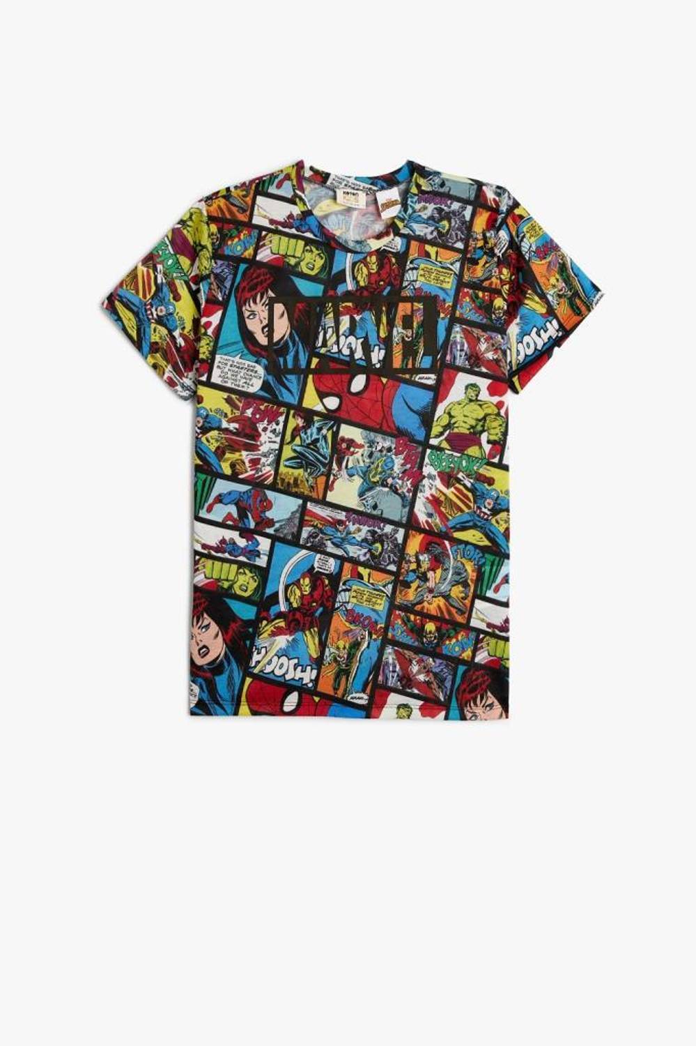 Koton Boy's Marvel T-Shirt Short Sleeve Licensed Crew Neck Cotton