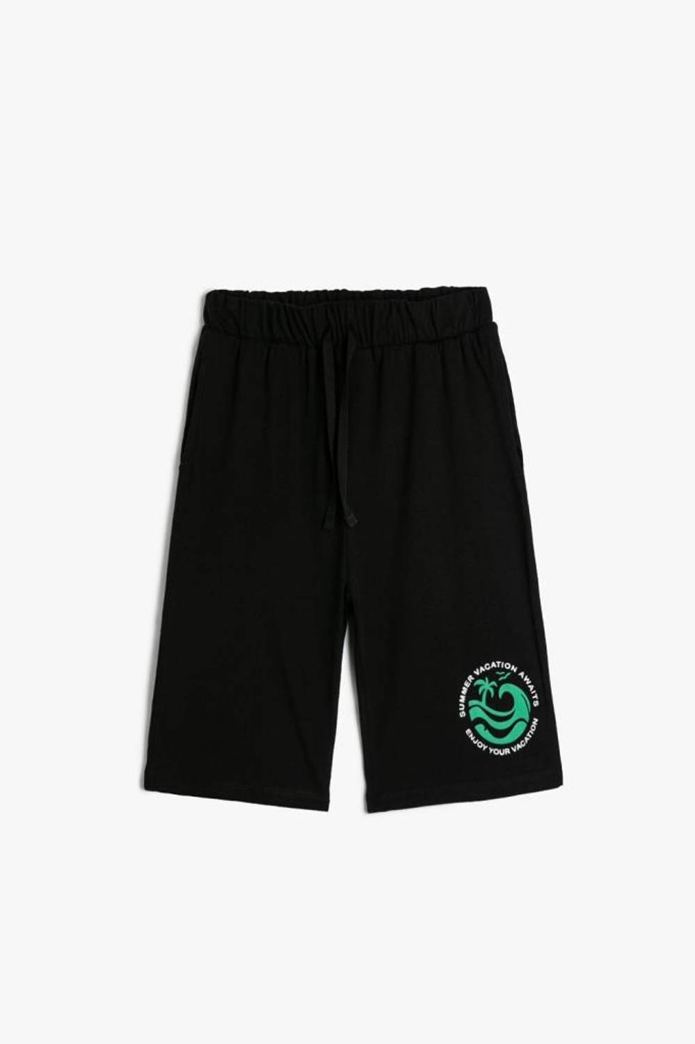 Koton Erkek Çocuk Pamuklu Şort Baskılı Cepli Beli Lastikli Bağlamalı