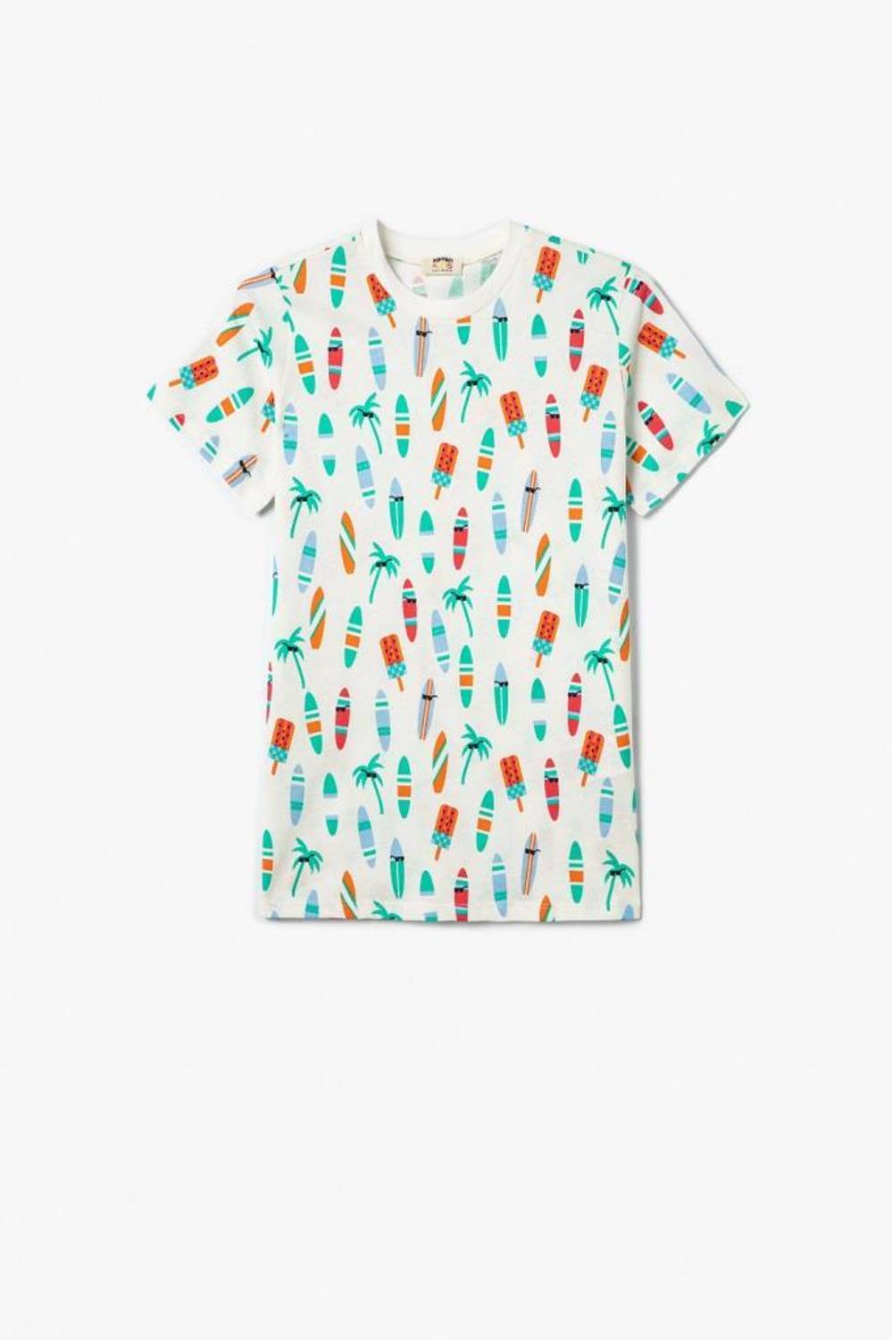 Koton Boy's T-Shirt Surf Printed Short Sleeve Crew Neck Cotton