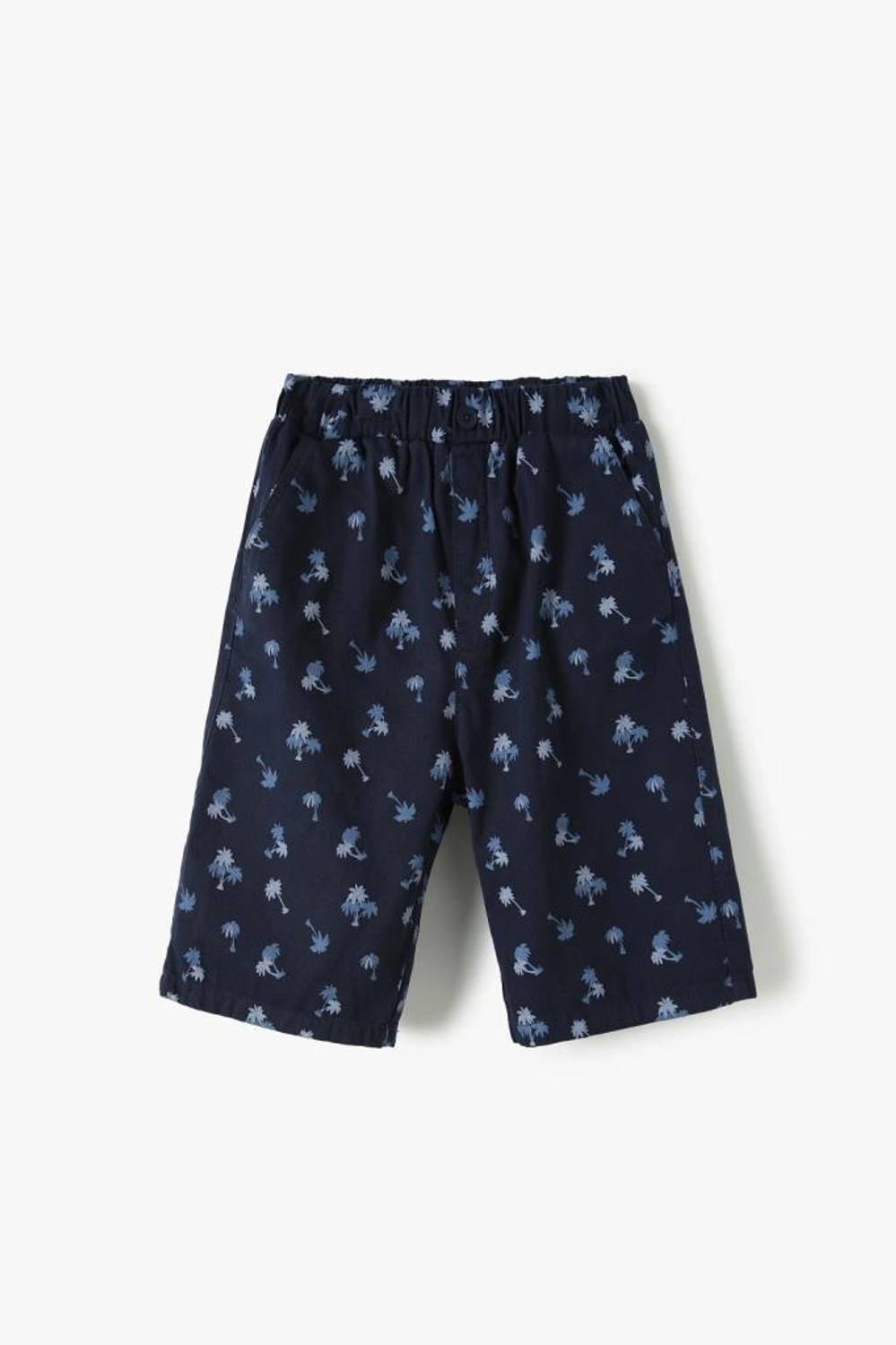 Шорты для мальчиков Koton с карманами, хлопок, с принтом пальм, подходит для возраста 4-12 лет, темно-синие