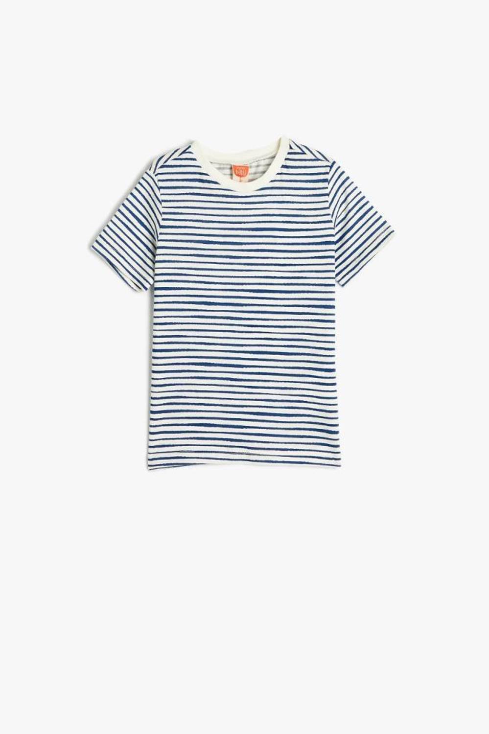 تي شيرت قطني قصير الأكمام للذكور من كوتون بلون إكرu يناسب الأطفال من 12-36 شهراً مع أمان عالي بدون كيماويات