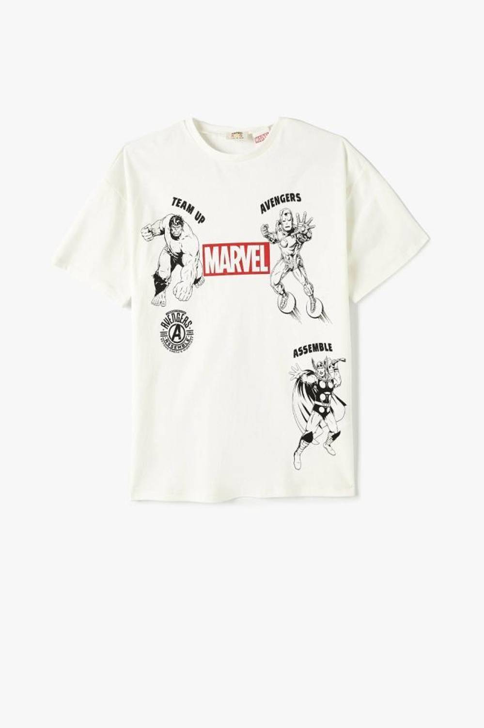 Licensed Marvel Short Sleeve Crew Neck T-Shirt for Boys, 100% Cotton, Available in Various Sizes