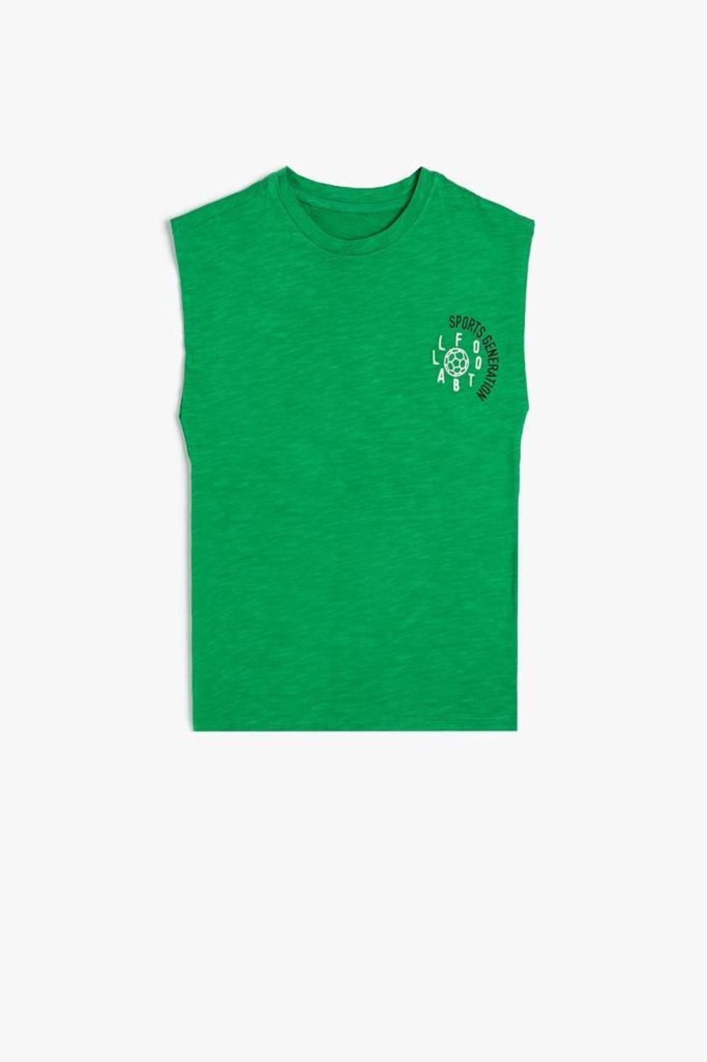 Boys' Cotton Football-Themed Sleeveless Tee with Block Colors, Available in Various Sizes for Active Young Adventurers