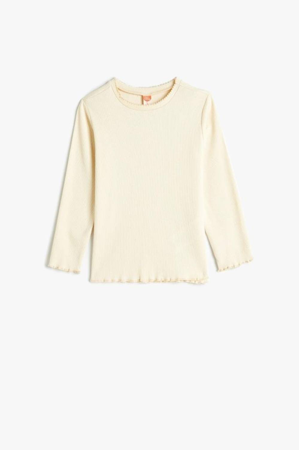 Koton Kız Bebek Basic Tişört Uzun Kollu Bisiklet Yaka Pamuklu Ribanalı