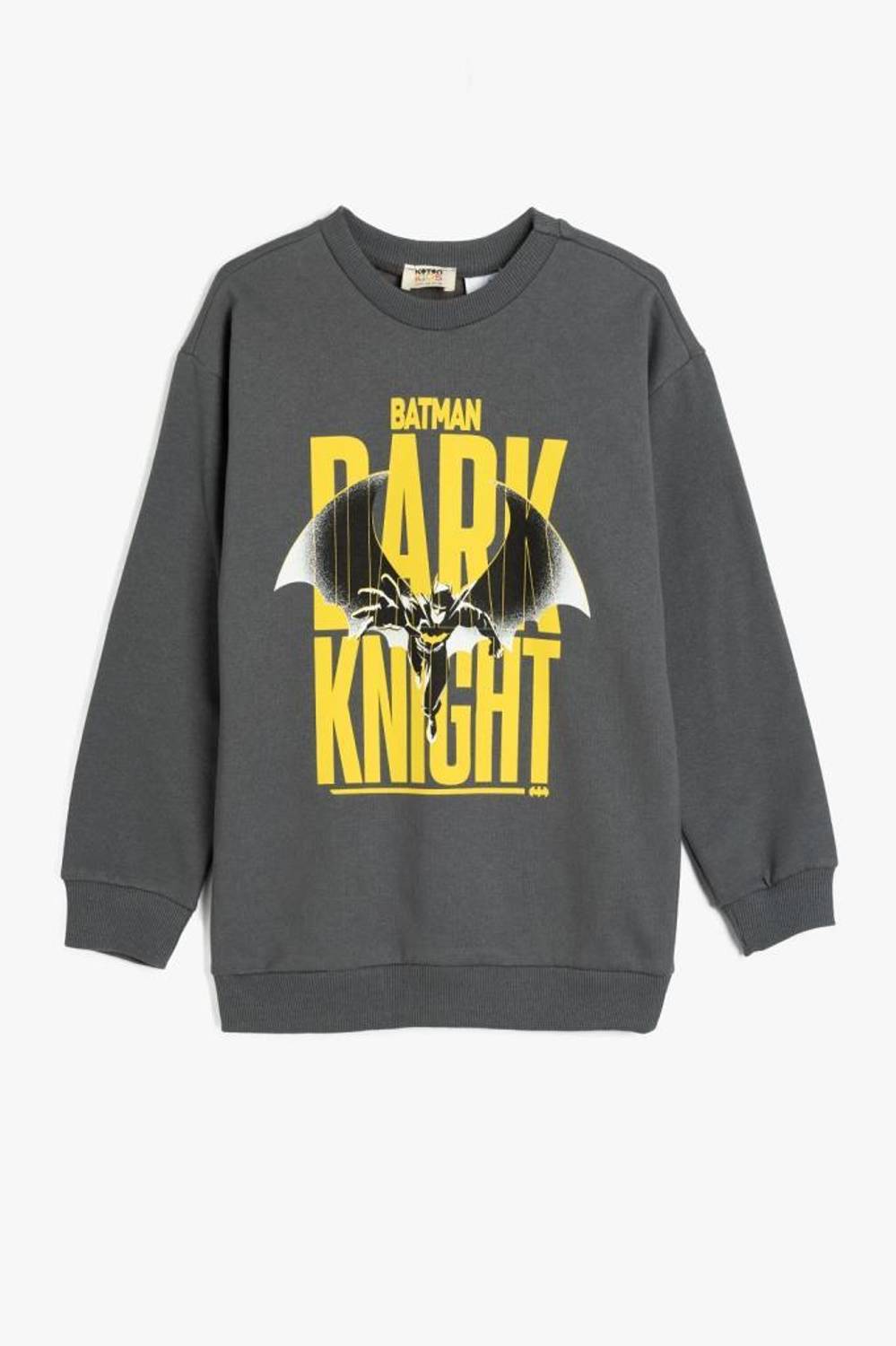 Koton Erkek Çocuk Batman Sweatshirt Lisanslı Uzun Kollu Bisiklet Yaka Pamuklu Şardonlu