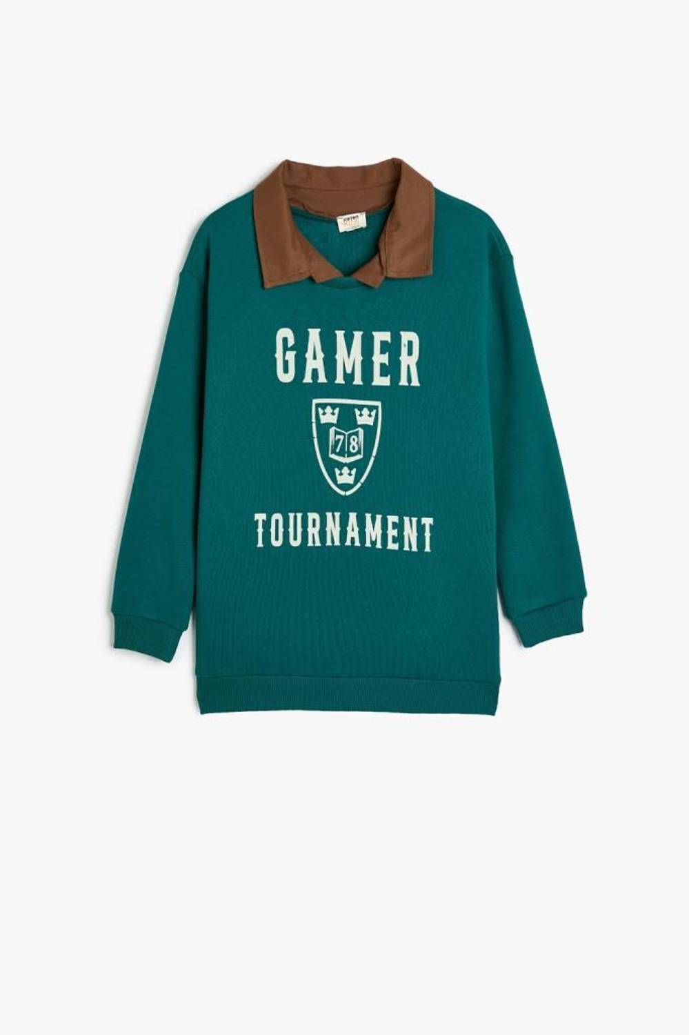 Мужская детская толстовка с воротником и длинным рукавом, удобная и стильная, для активных игр, доступна в зеленом цвете и разных размерах