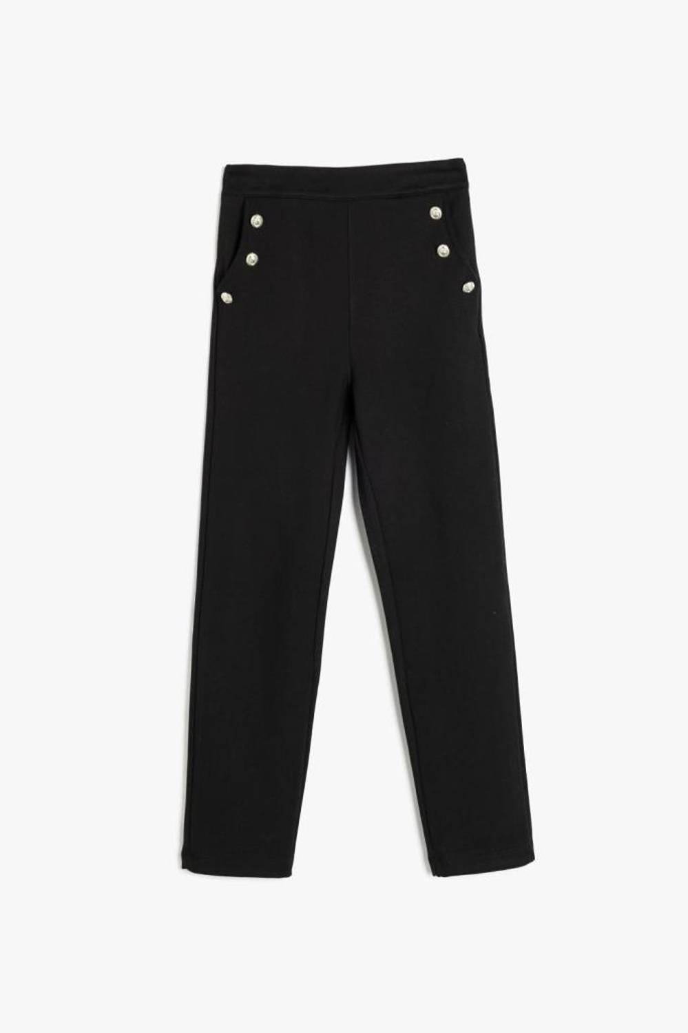 Koton Kız Çocuk Viskon Pantolon Düğme Detaylı Cepli