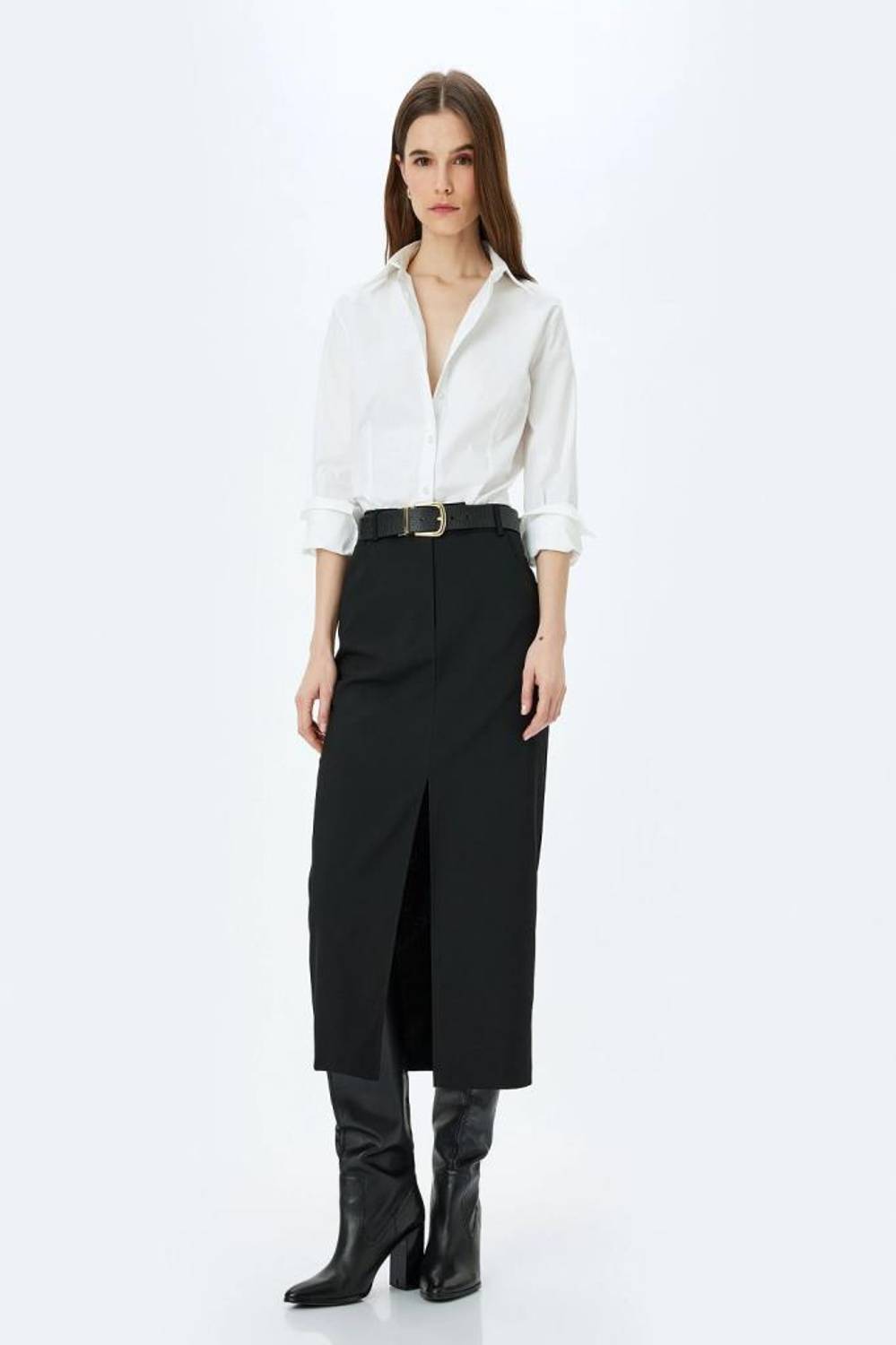 Koton Uzun Kollu Düğmeli Pamuklu Klasik Gömlek