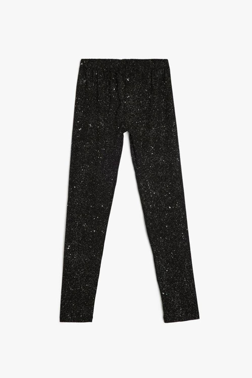 Легінси для дівчаток Koton з еластичним поясом та блискучими деталями, бавовняні, для повсякденного використання, зручні та стильні