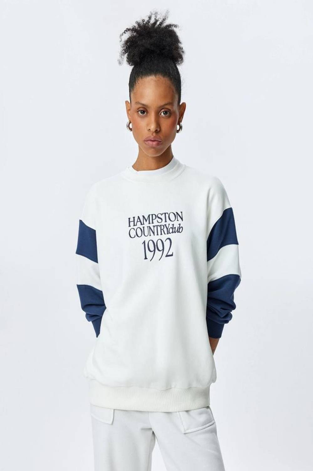 Koton Üç İplik Bisiklet Yaka Pamuklu Baskılı Sweatshirt