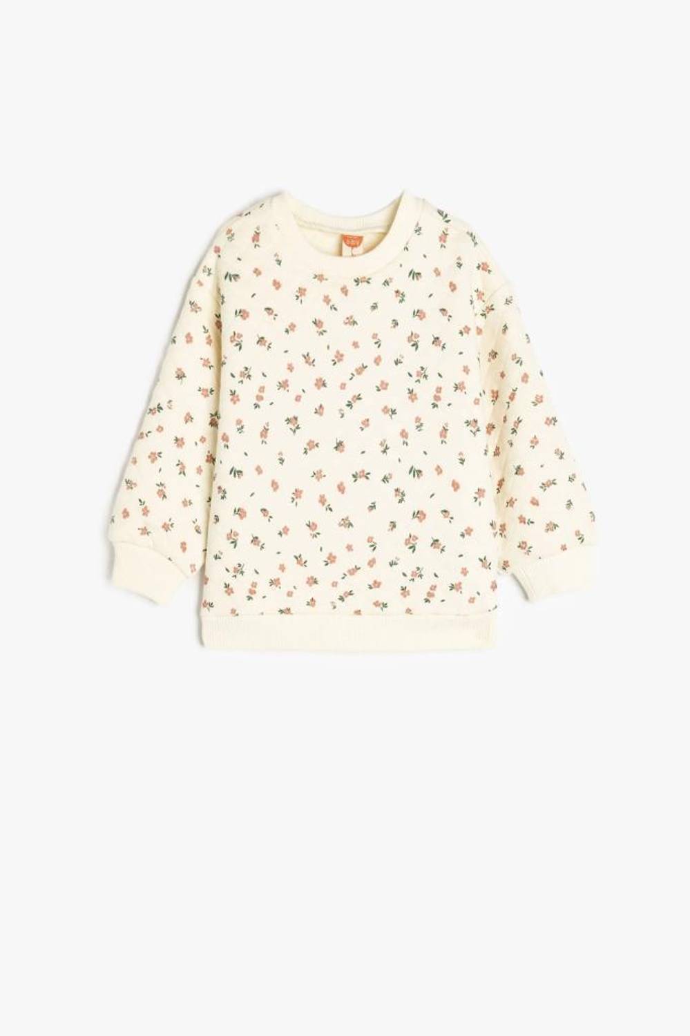 Koton Kız Bebek Çiçek Desenli Pamuklu Uzun Kollu Sweatshirt