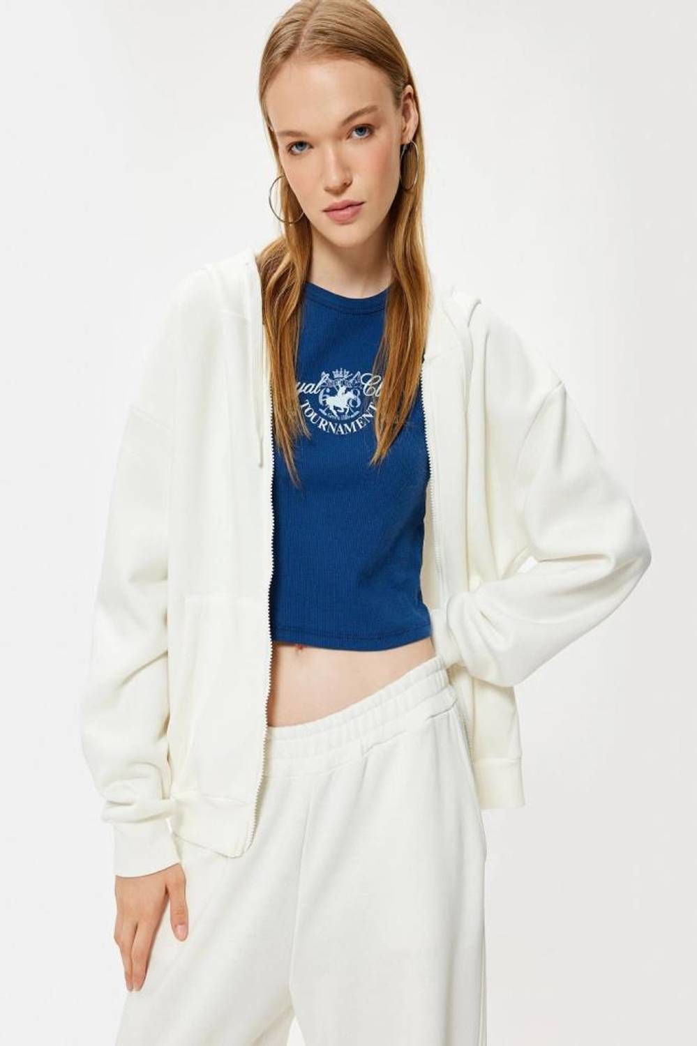 Світшот Koton з капюшоном, oversized, з кишенею-кенгуру, комфортний і стильний для щоденного використання